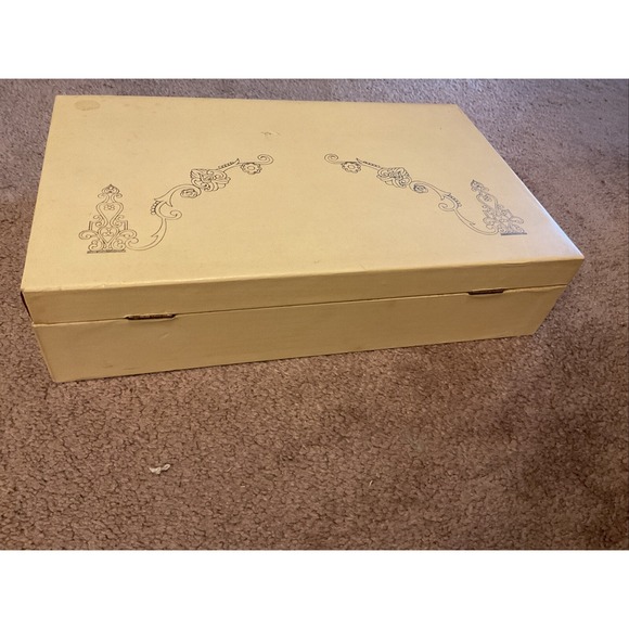 Vintage leatherette Jewelry Box‎ Red Velvet Interior, mirrored - Picture 8 of 12